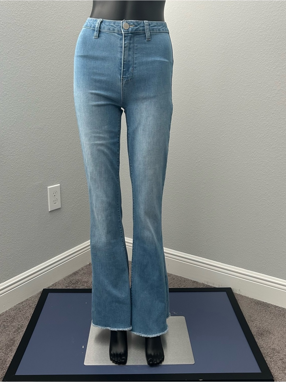 Fashion Nova Light Blue High-Rise Flare Jeans